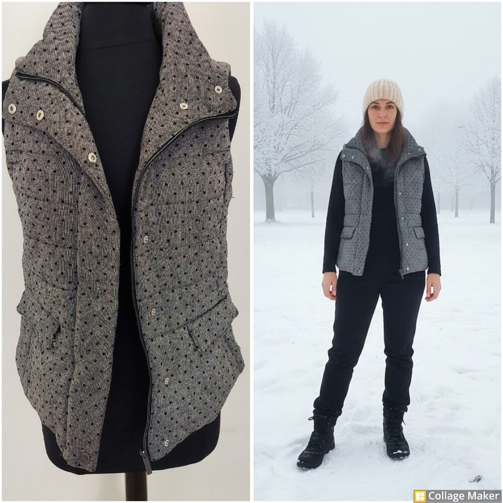 Liz Claiborne vest. Sz M. 71% Poly, 23% Wool, 6% Rayon.